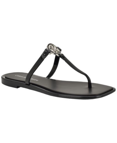 Женские сандалии Calvin Klein Ellye Jelly Logo T-Strap Flat