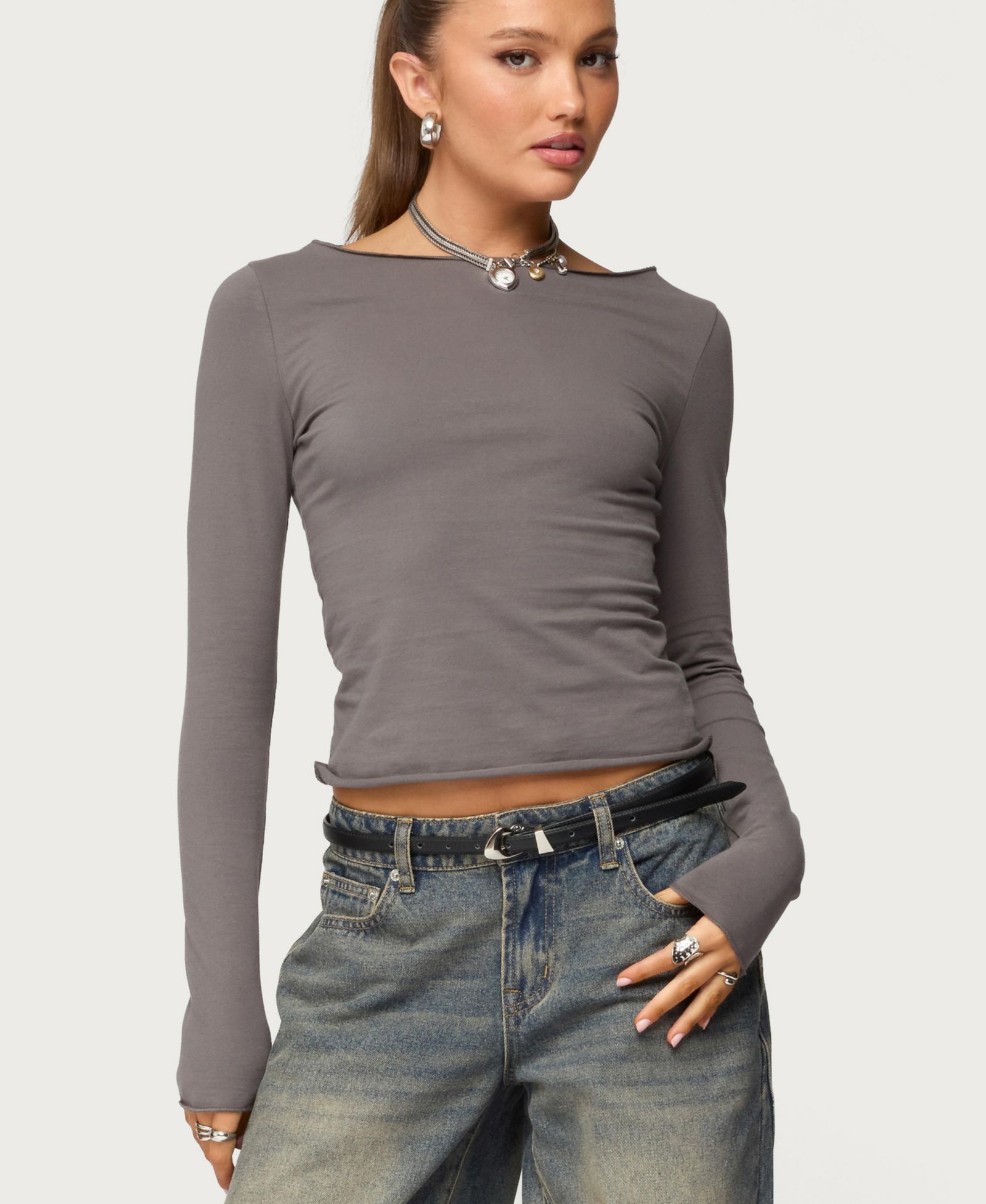 Edikted Women's Nico Boat Neck Top