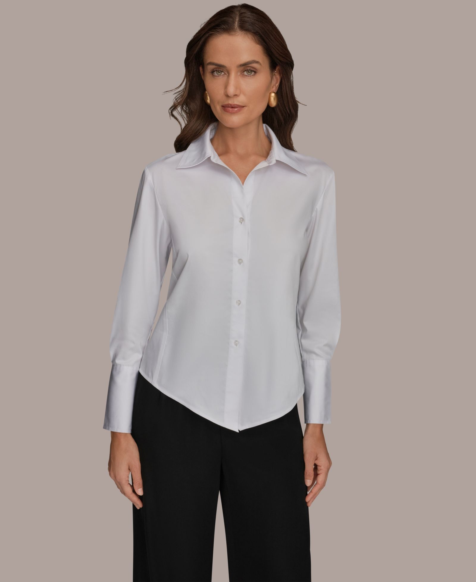 Donna Karan New York Women's Collared Poplin Shirt