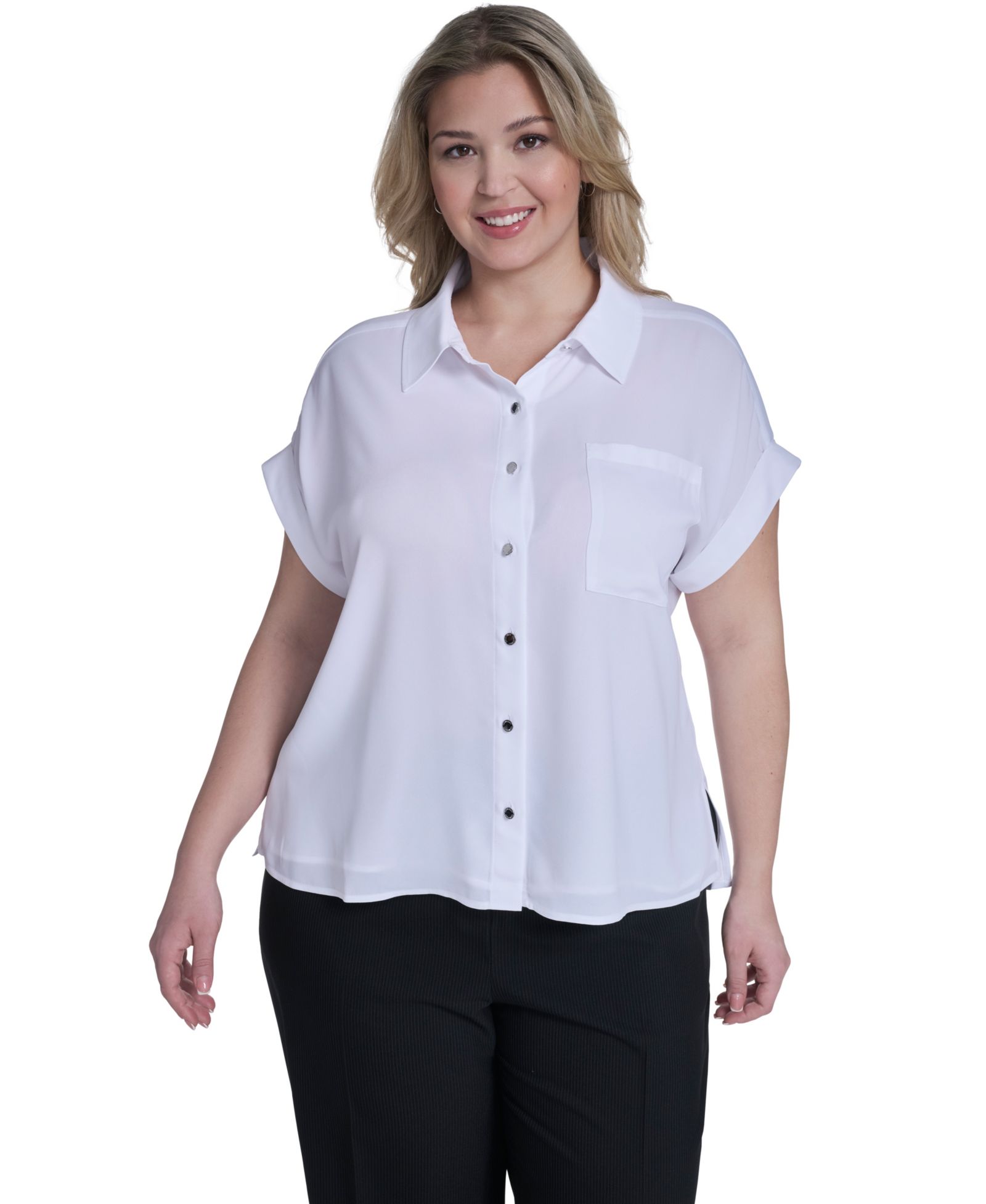 Calvin Klein Мужская рубашка Camp Button-Down Short-Sleeve Plus Size
