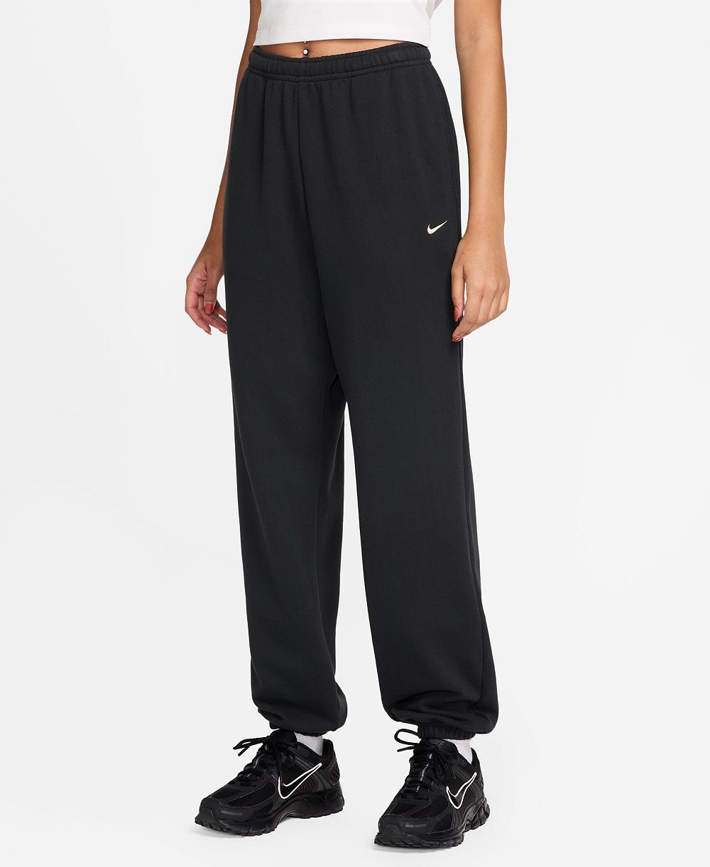Nike Women's Studio Fleece Lightweight "French Terry" Oversized High-Rise Cuffed Pants