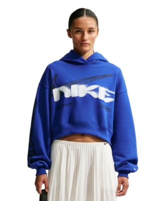 Женское укороченное худи Nike Studio Fleece оверсайз на пуловере