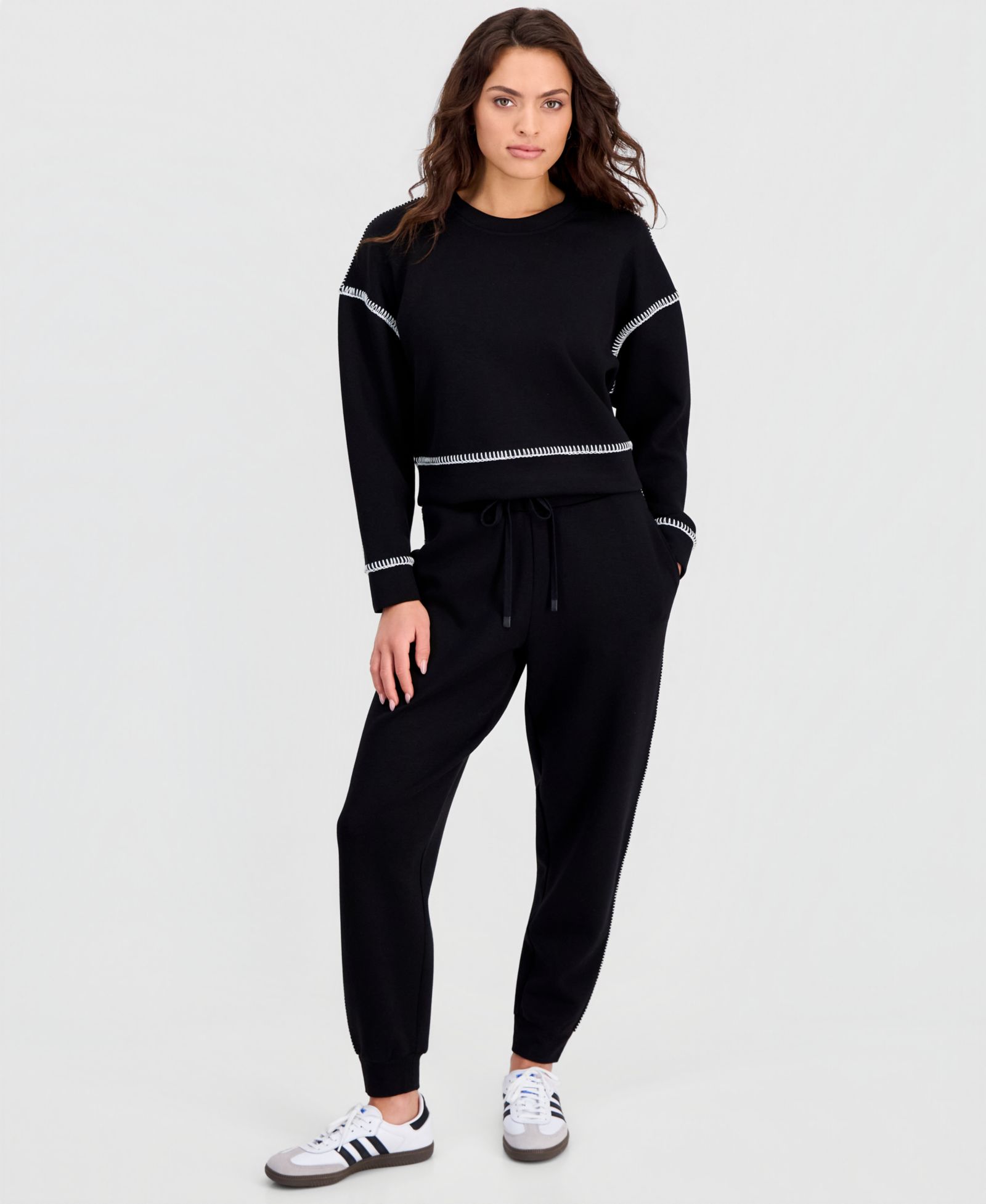 Женский топ And Now This Petite Whipstitch Scuba Crewneck