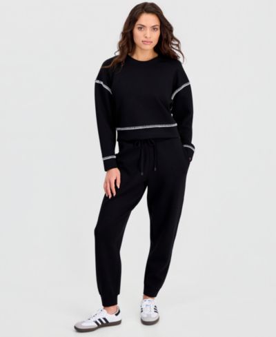 Женский топ And Now This Petite Whipstitch Scuba Crewneck