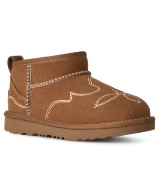 UGG® Kids Classic Ultra Mini Western Round Toe Booties