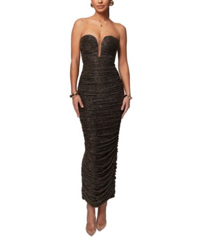 JLUXLABEL Women's Metallic Mesh Maxi Dress