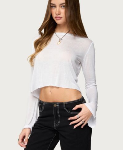 Женский топ Edikted Catalena Long Sleeve Sheer Top