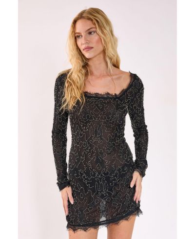 Женское мини-платье Nasty Gal Lace Hand Embellished