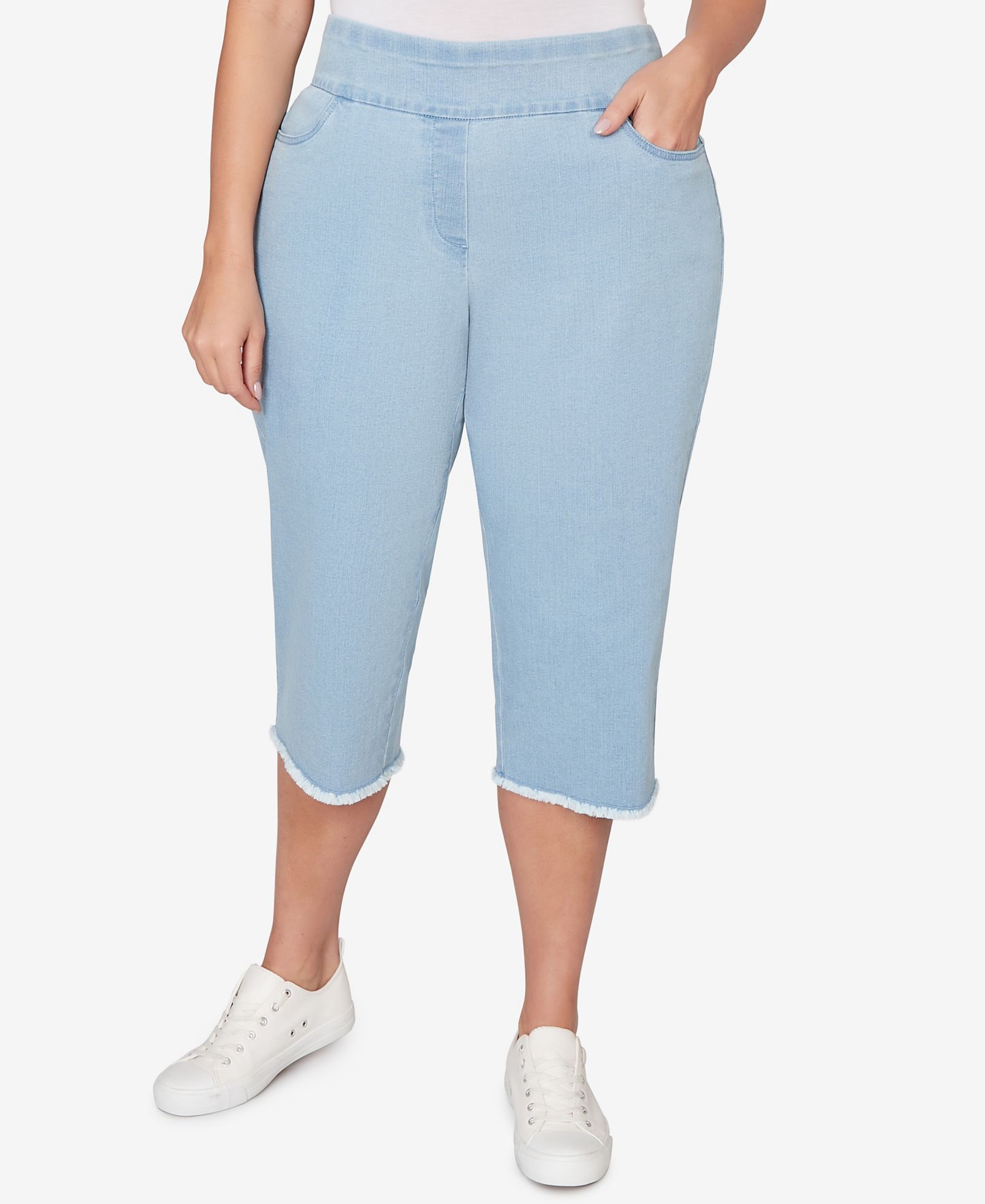 Alfred Dunner Брюки-капри Plus Size в полоску