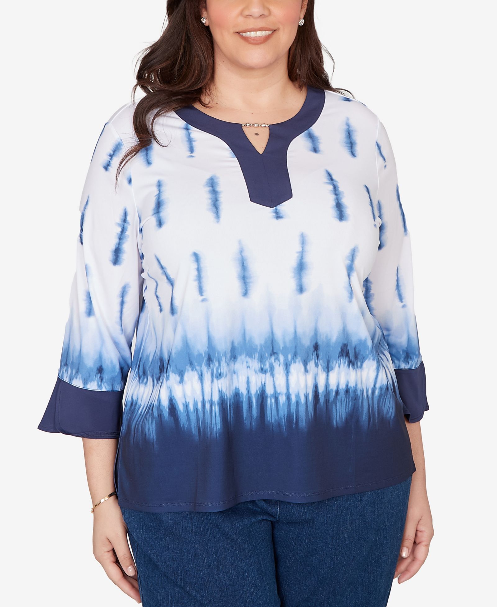 Alfred Dunner Plus Size Классический топ с эффектом тай-дай