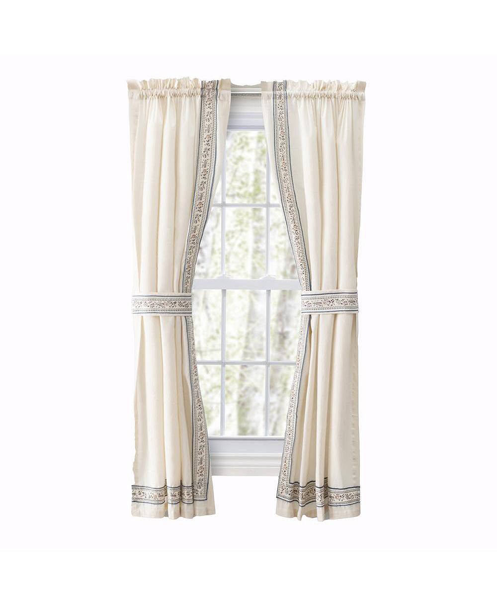 Ellis Curtain Richmark Tailored Rod Pocket Design Curtain Panel Pair for Windows с Ties Natural