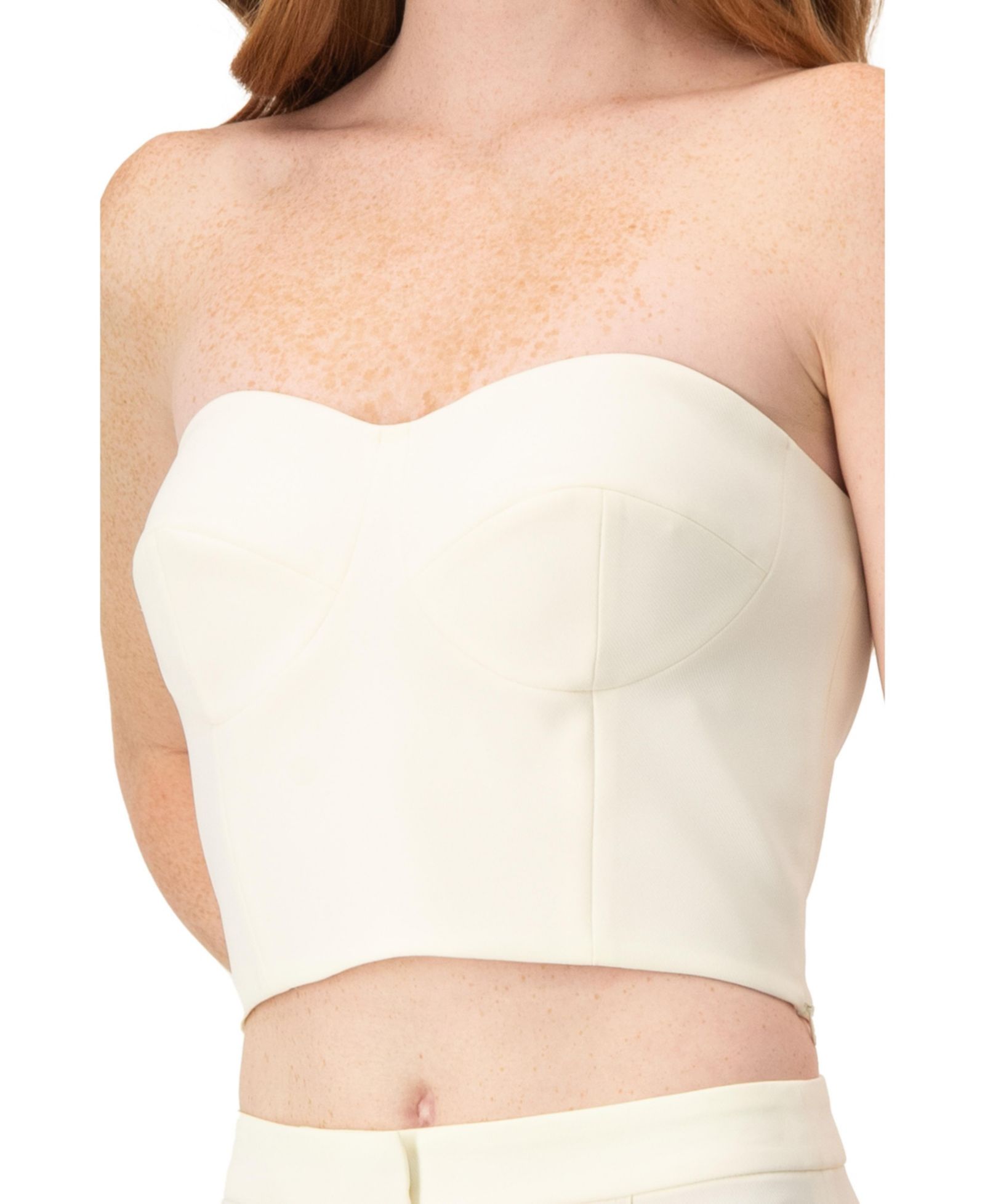 Ivonne Women's Solid Natural Tube Crop Top