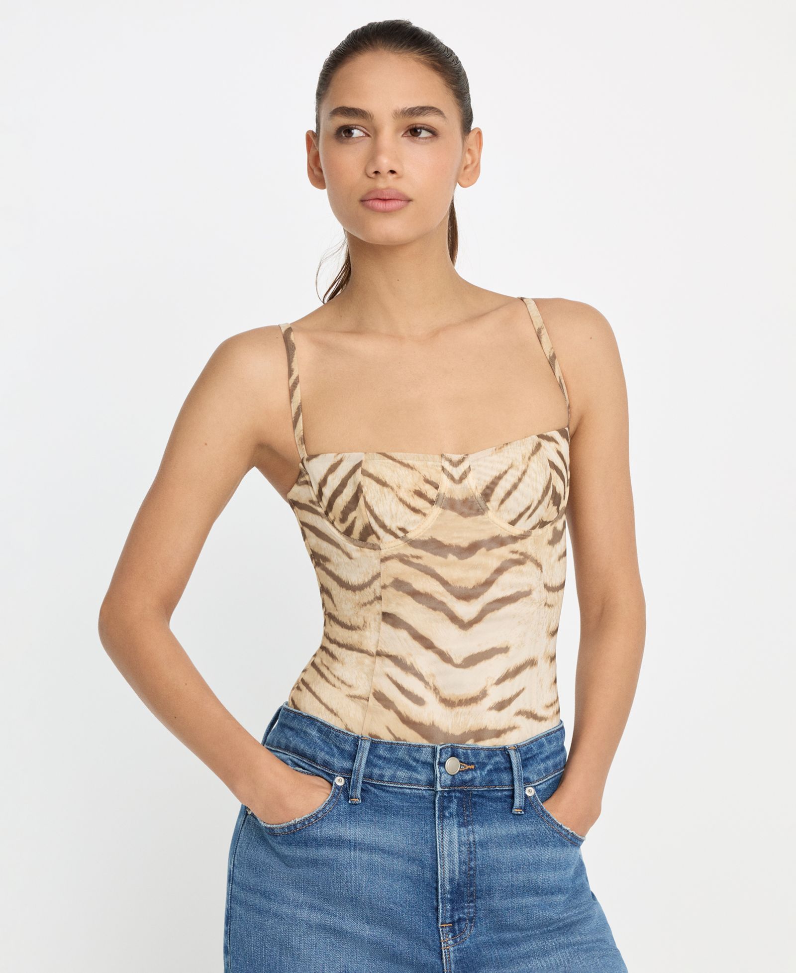 Женский боди Good American Mesh Bustier