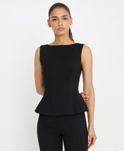 Good American Женский мягкий эластичный топ Soft Stretch Straight Neck
