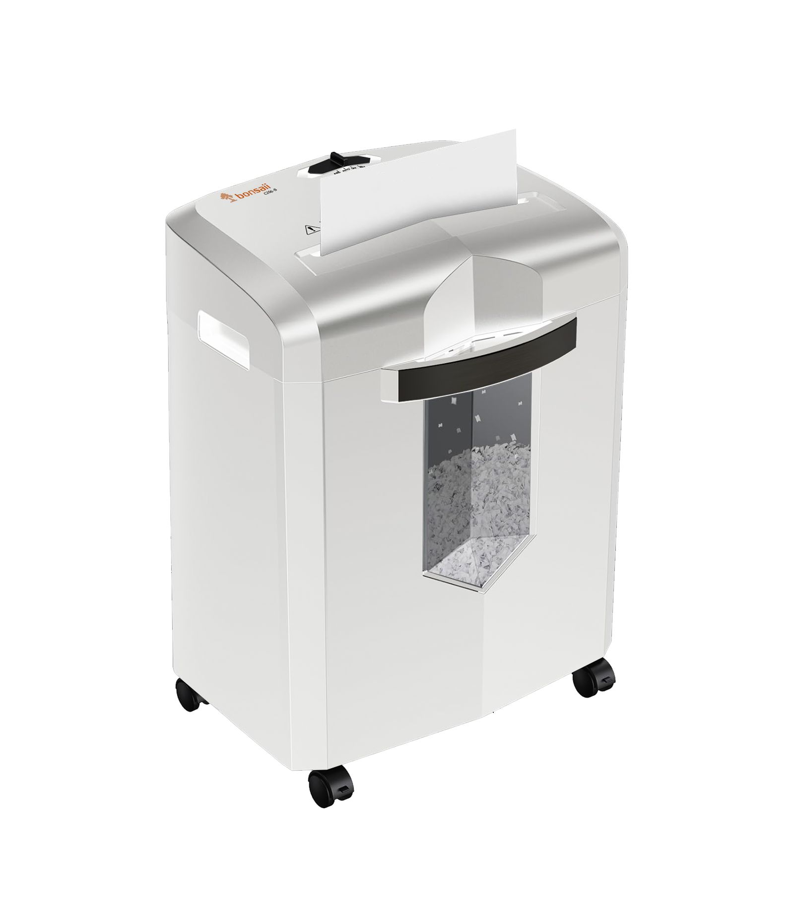 Bonsaii Micro Cut Shredder, Portable, 12-sheet, P-4 Security, 60-min run, CD/Credit Card, Jam-Proof, 4.2 Gal Bin, White/Gray