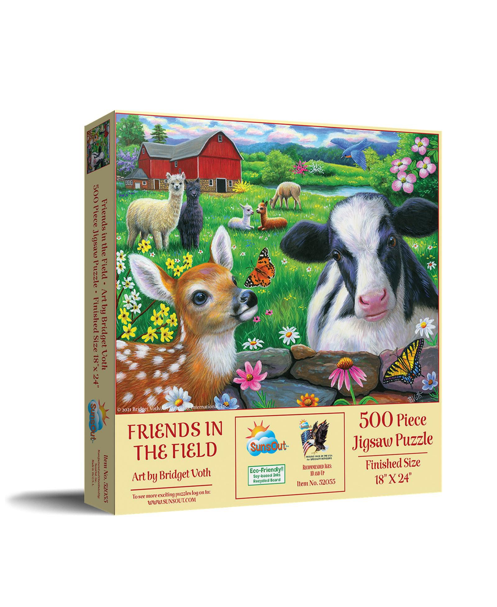 Sunsout Friends in the Field 500 Piece Jigsaw Puzzle, Ages 15+
