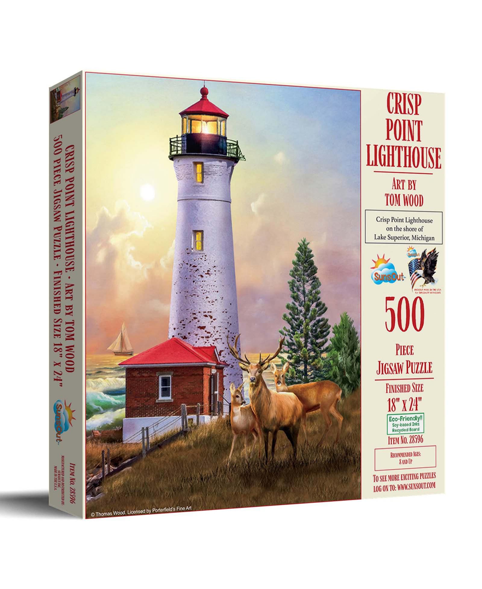 Sunsout Crisp Point Lighthouse 500-Piece Jigsaw Puzzle, Ages 15+