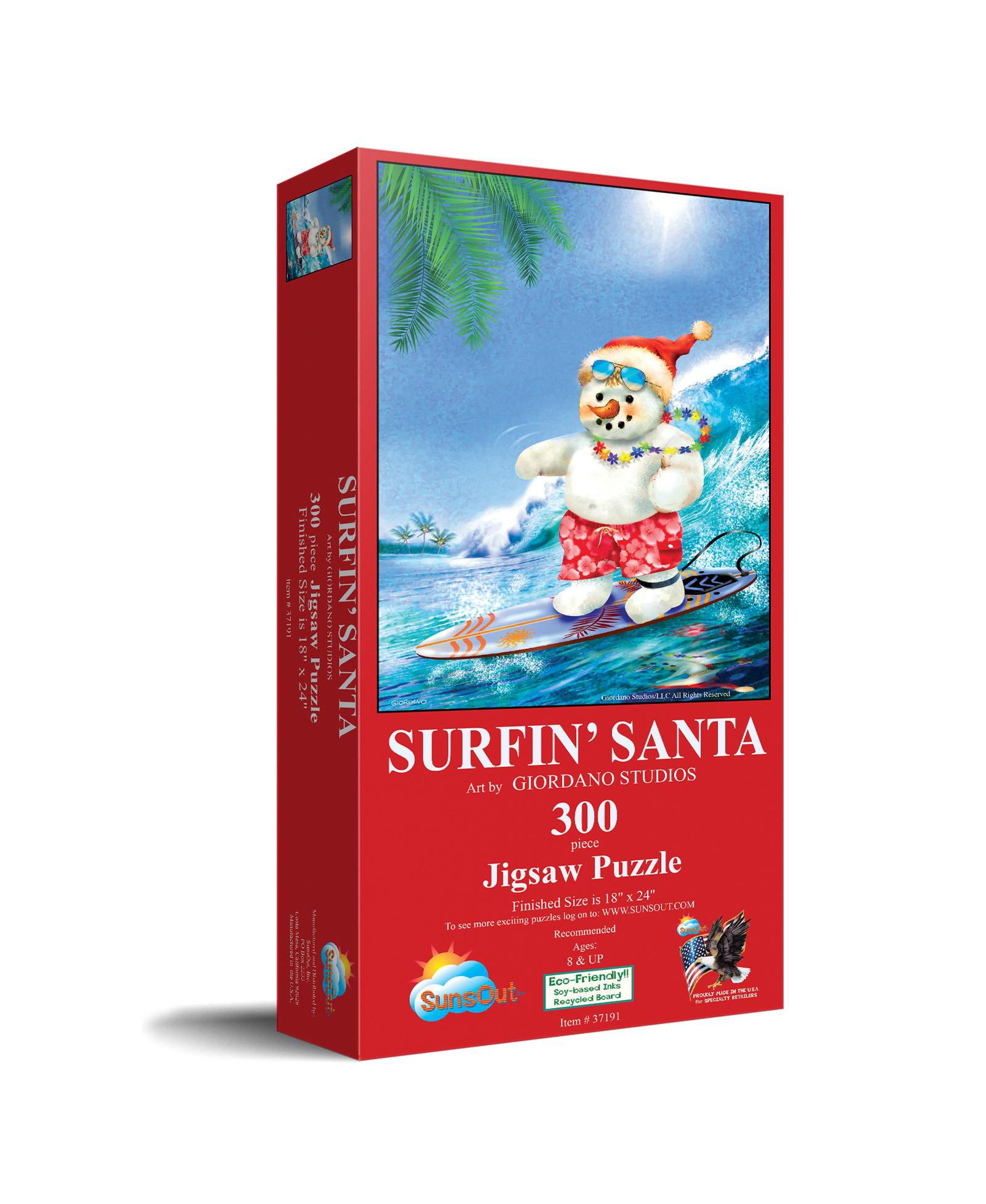 SunsOut Surfin' Santa пазл на 300 деталей для взрослых Рождество