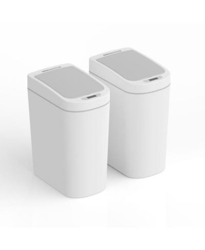 NINESTARS 2 Pack of 1.85 Gallon Trash Bin ABS Slim Bathroom Motion Sensor Trash Can