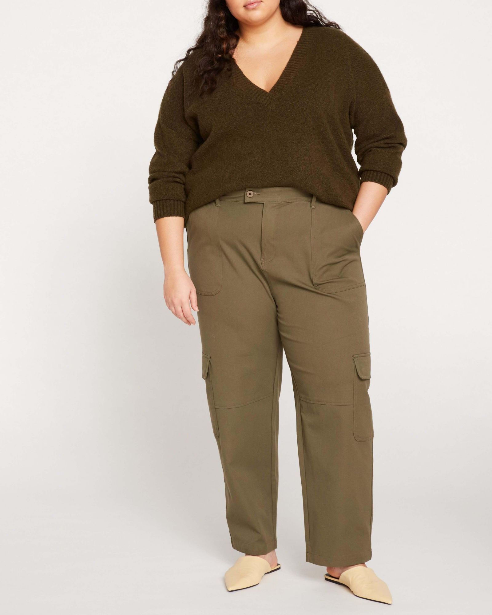 Universal Standard Plus Size Karlee Stretch Cotton Twill Cargo Pants