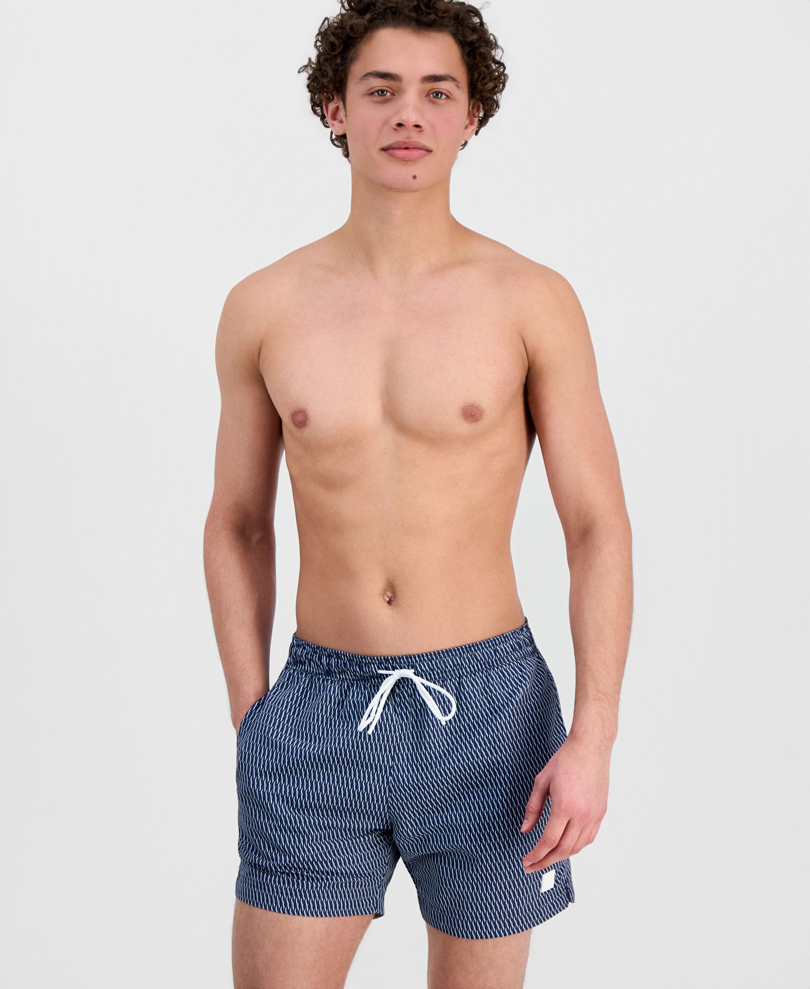 BOSS by Hugo Boss Men's Squiggle Print 5" Swim Trunks