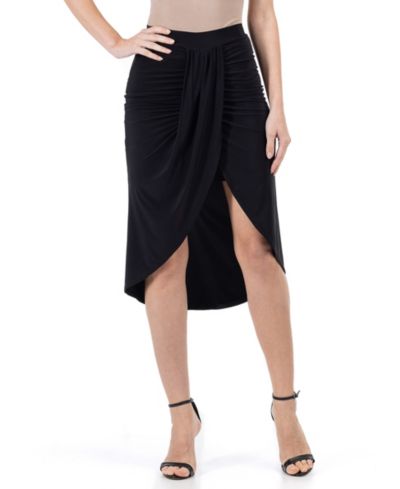 Женская юбка 24seven Comfort Apparel однотонная длиной до колена, модель тюльпан