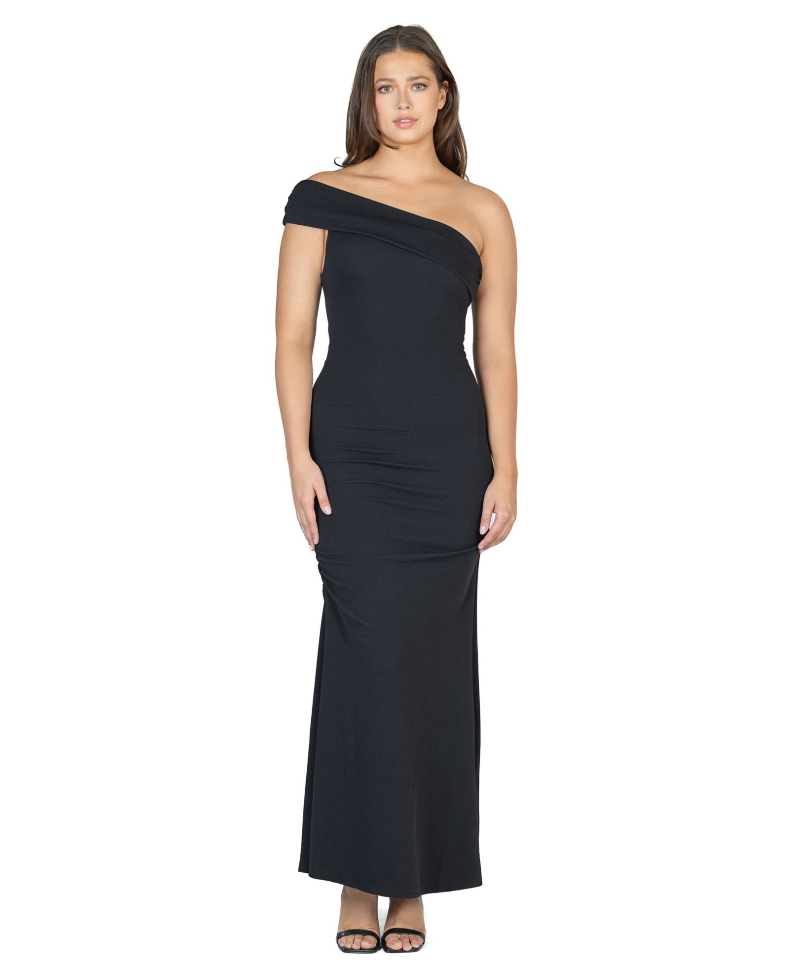 Женское платье 24seven Comfort Apparel Formal One Shoulder Rouched Mermaid Maxi Dress