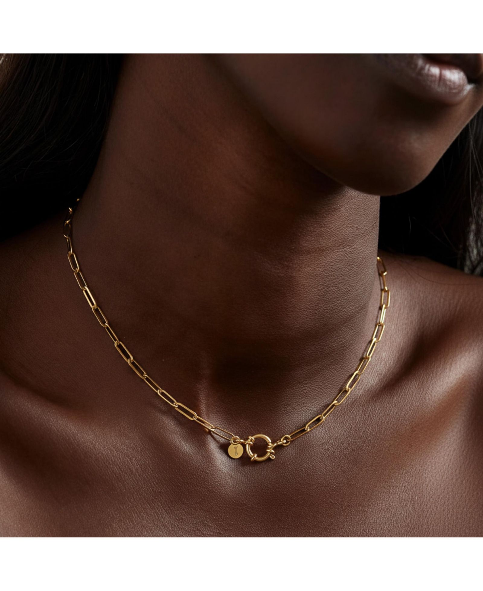 Joey Baby -Plated Paperclip Chain Necklace with Toggle Clasp