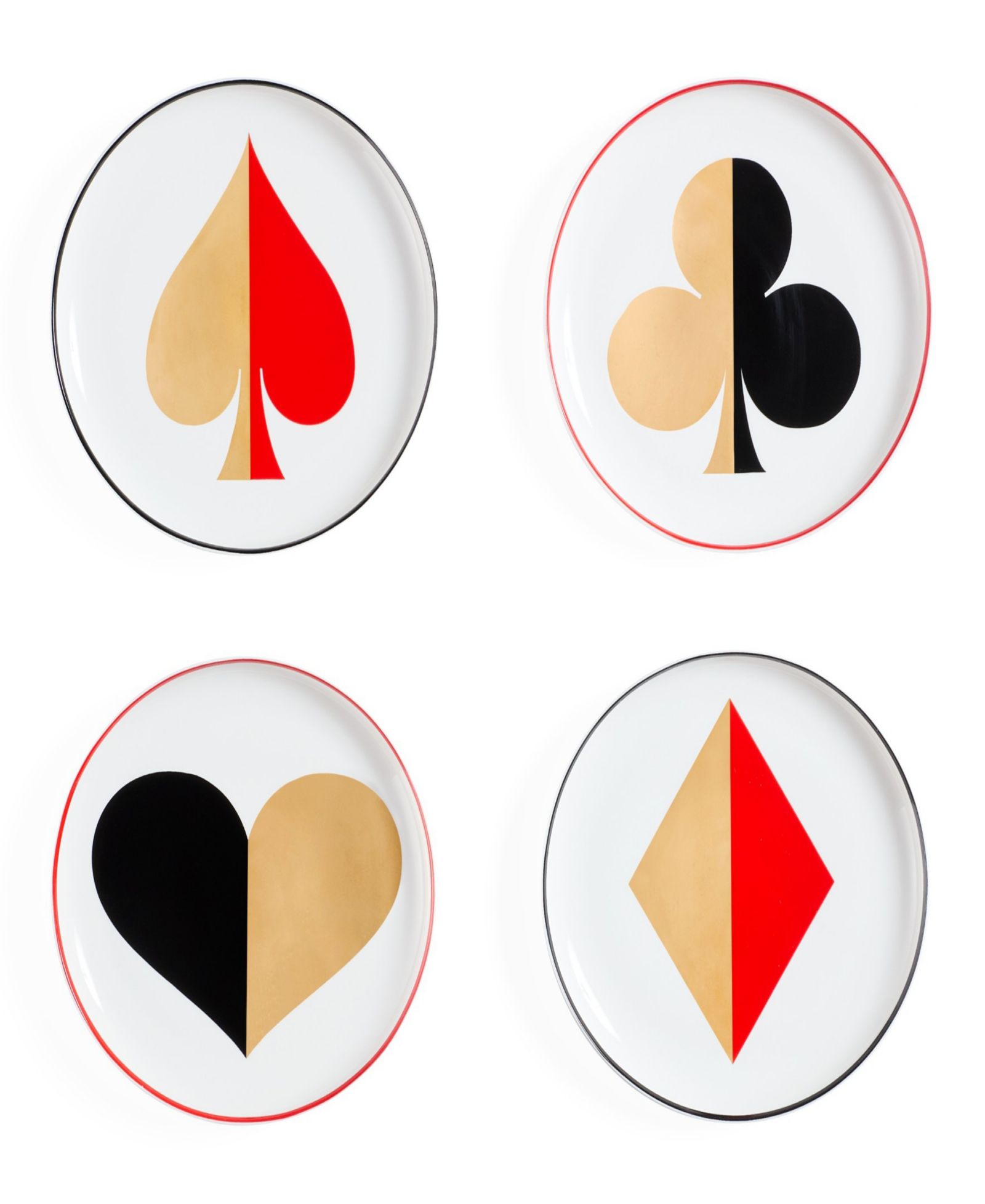 Jonathan Adler тарелки Canape Dealer's Choice, набор на 4 персоны