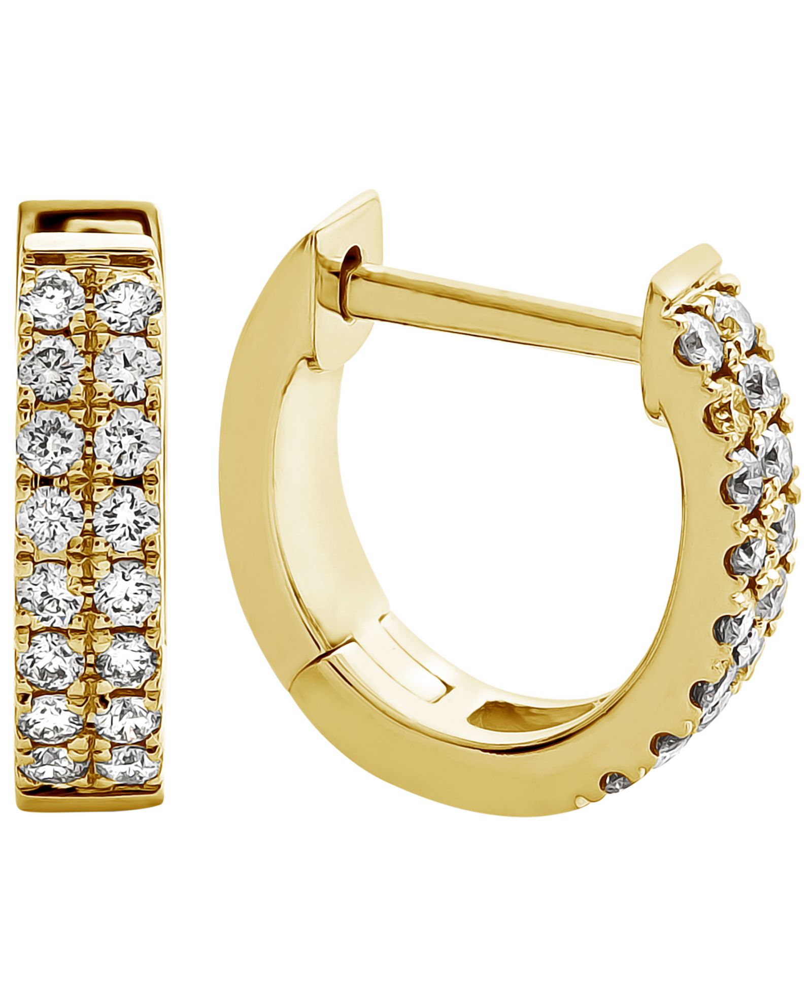 Серьги-кольца Macy's Diamond Huggie (1/3 ct. t.w.) в 14k Yellow Gold
