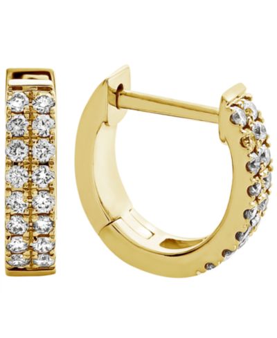 Серьги-кольца Macy's Diamond Huggie (1/3 ct. t.w.) в 14k Yellow Gold