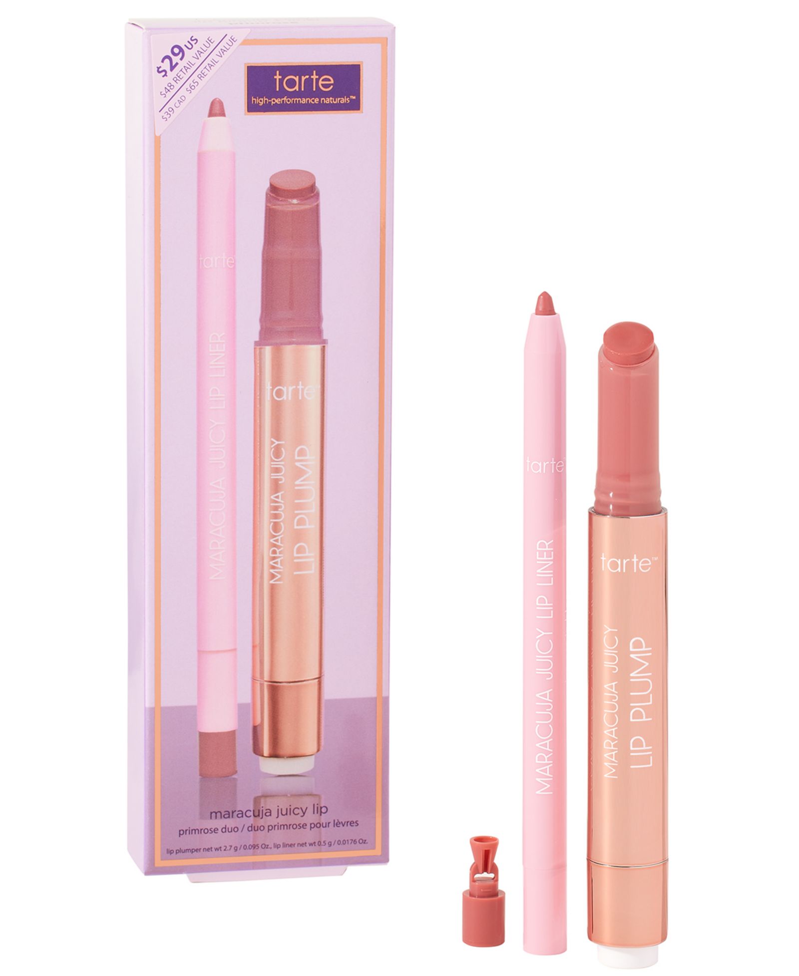 Набор Tarte™ Maracuja Juicy Lip Rose Lip Liner and Lip Balm Duo Set