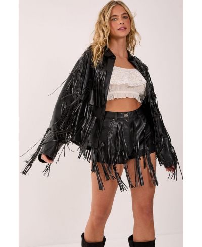 Nasty Gal Женская куртка из искусственной кожи с кисточками