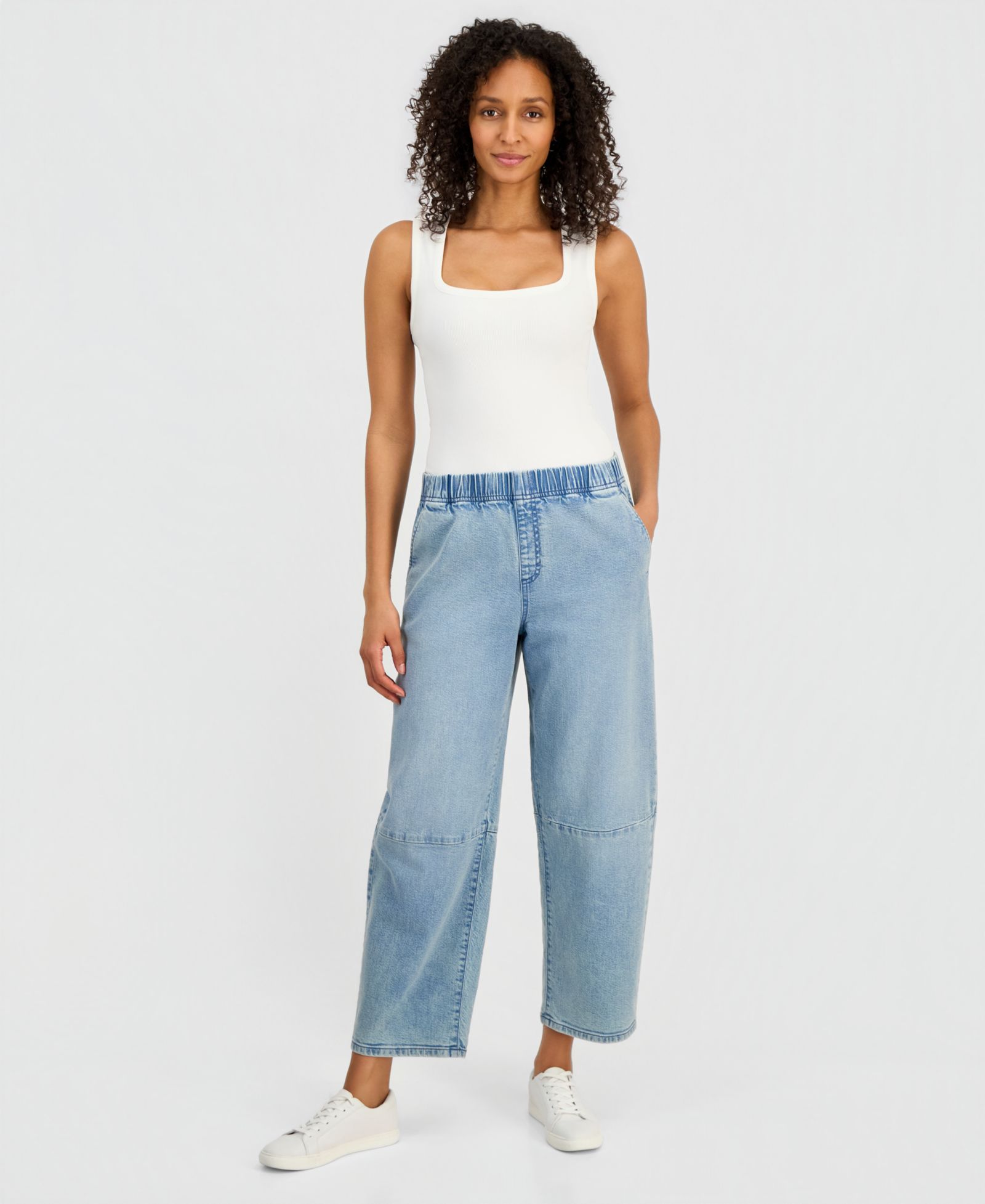 Женские джинсы Style & Co High-Rise Pull-On Barrel
