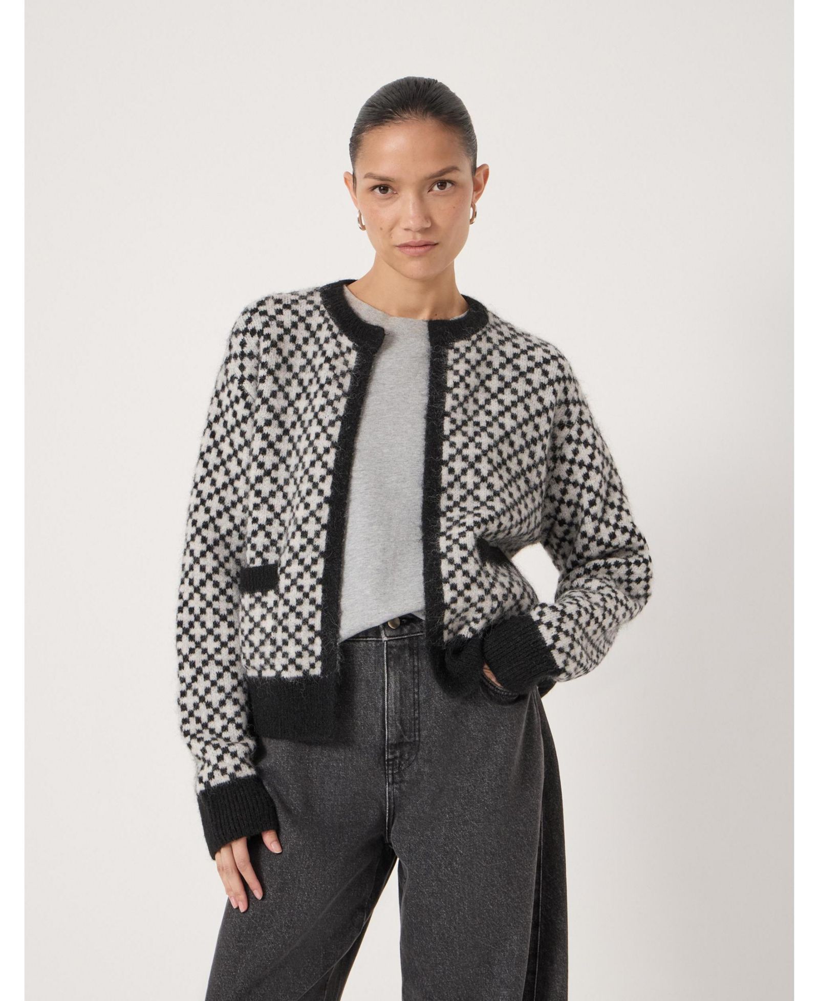 Hush Women's Jacquard Wool Edge To Edge Cardigan