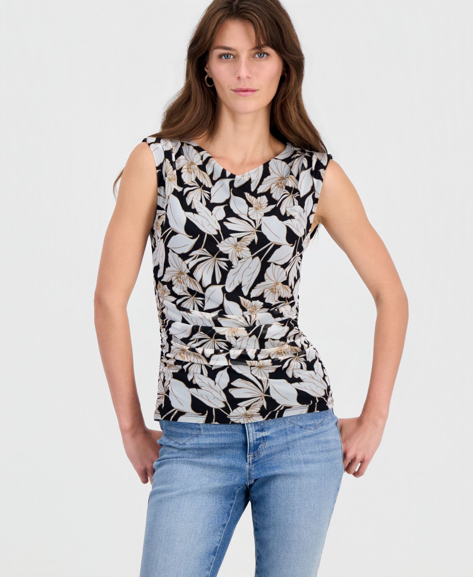 I.N.C. International Concepts Women's Printed Mesh Sleeveless Top, Macy's Exclusive