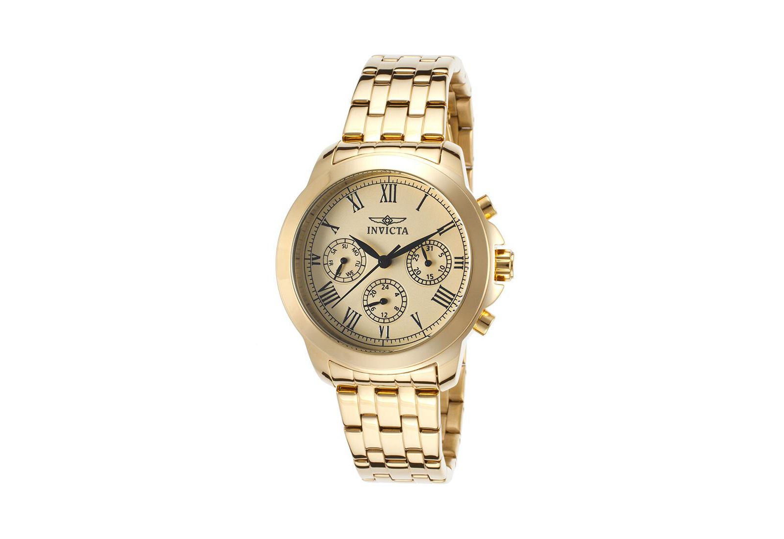 Invicta Women's 21654 Specialty Quartz Chronograph Gold Dial Watch