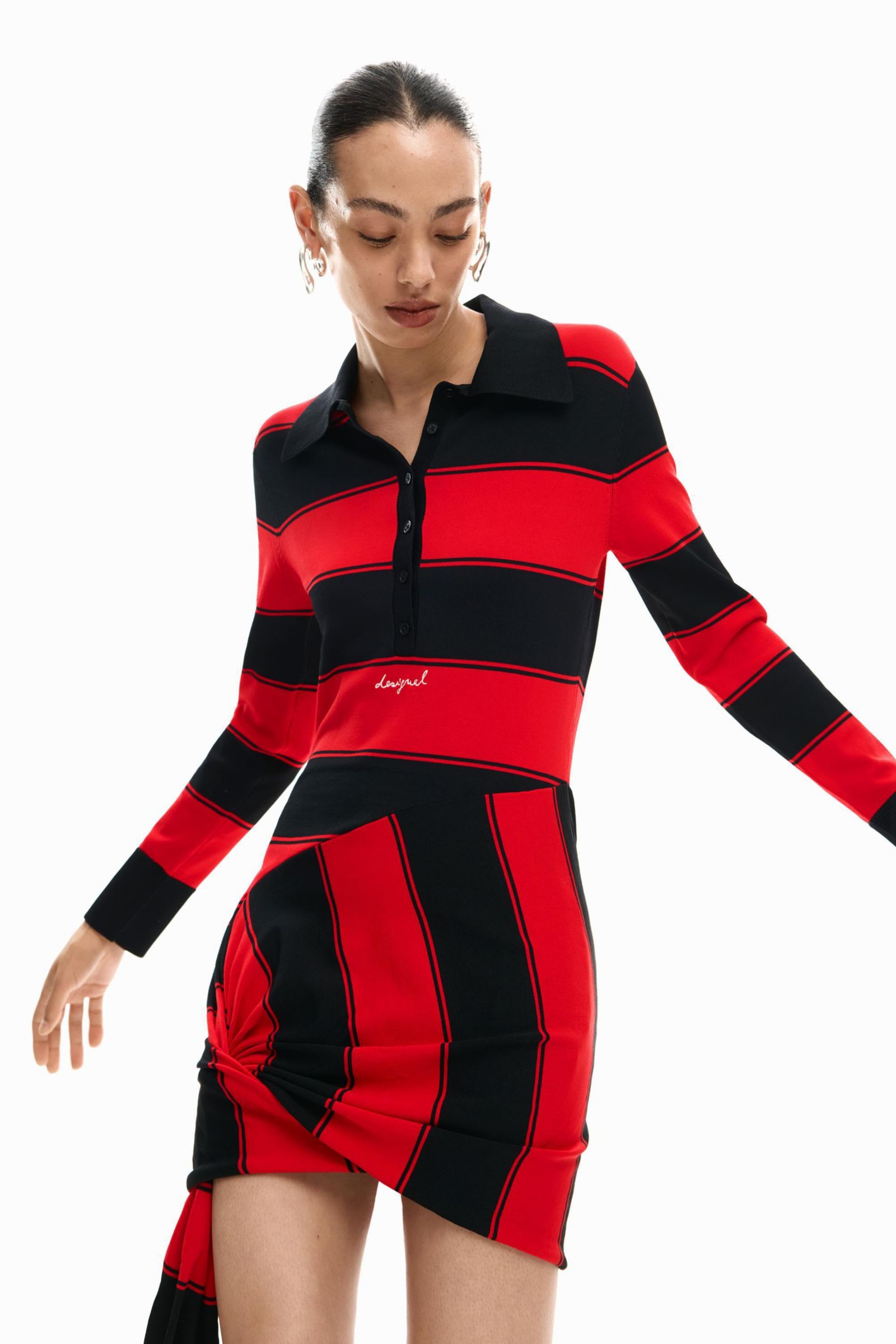 Desigual Women's Draped Polo Dress