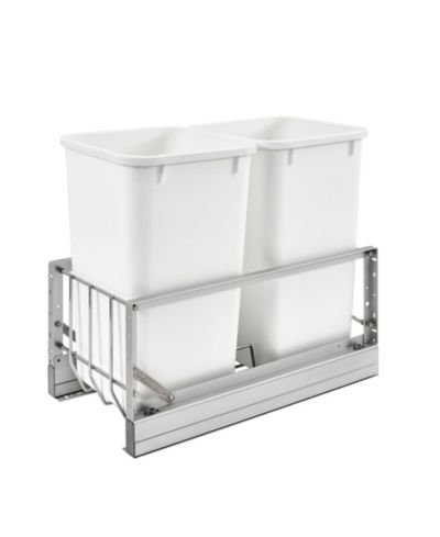 Rev-A-Shelf Double Pullout 27 qt. Kitchen Trash Can w/ Soft-Close, 5349-1527DM-2