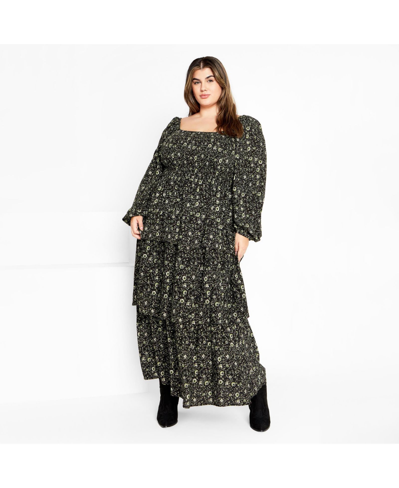 Женское макси-платье Plus Size CITY CHIC Dahlia Tiered