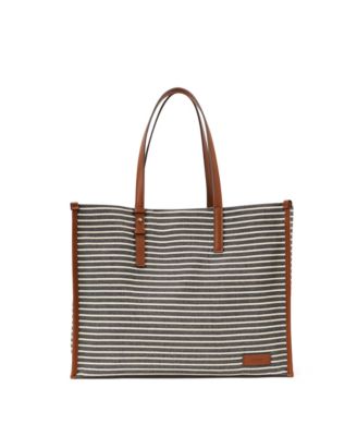 REISS Women's Sacha Stripe Canvas Tote Bag