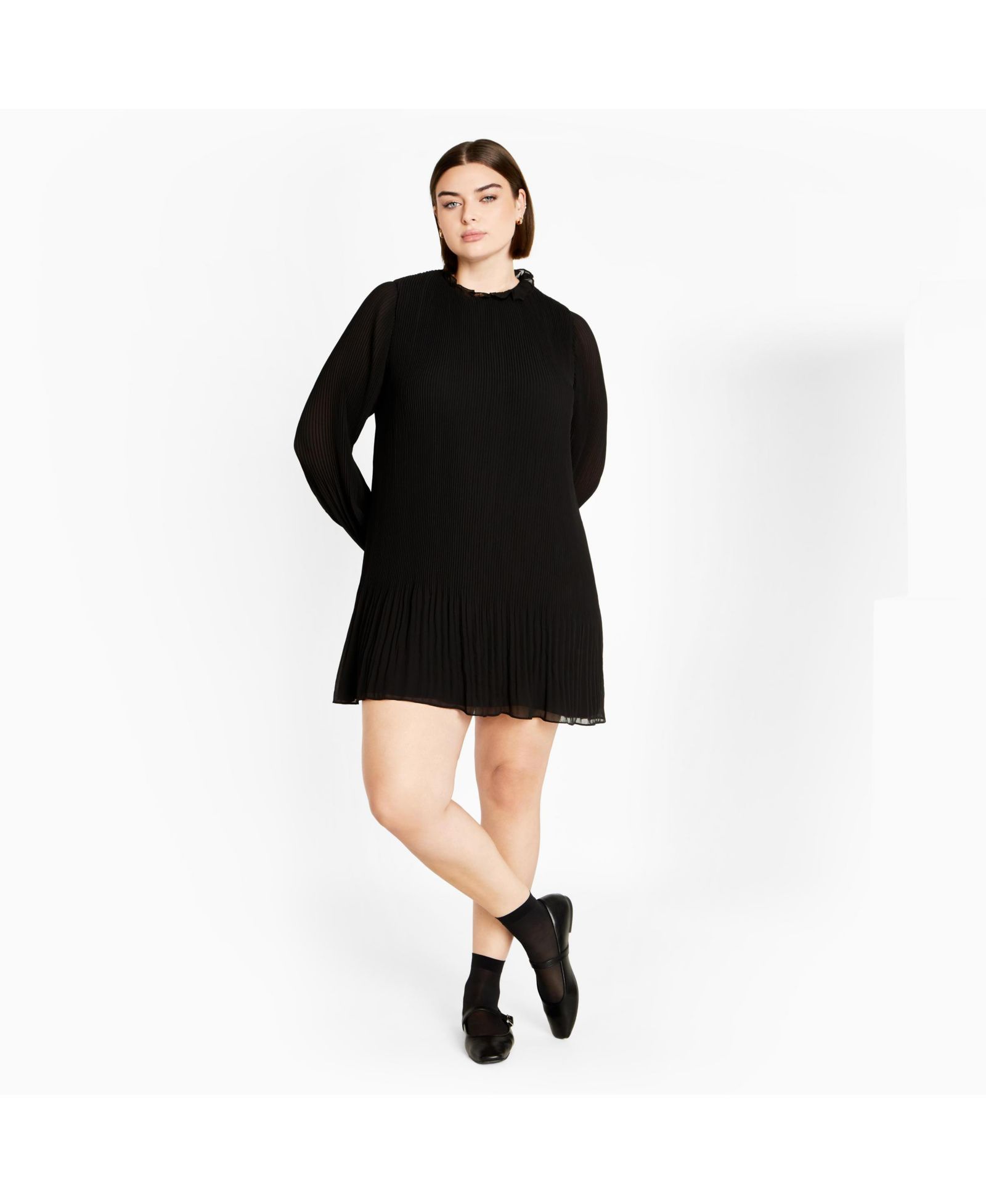 Платье CITY CHIC Plus Size Pleat Ruffle