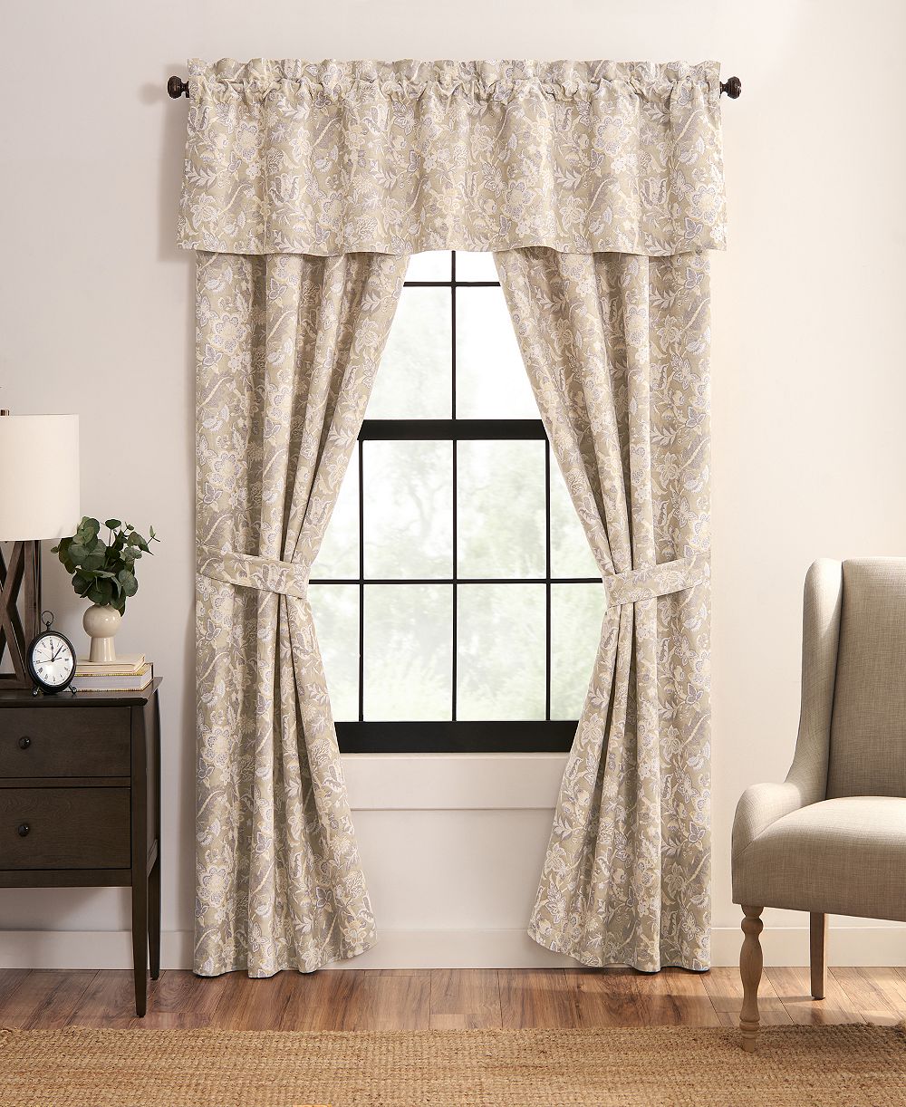 Rose Tree Hannah Floral Tailored Window Valance, 80" x 17"
