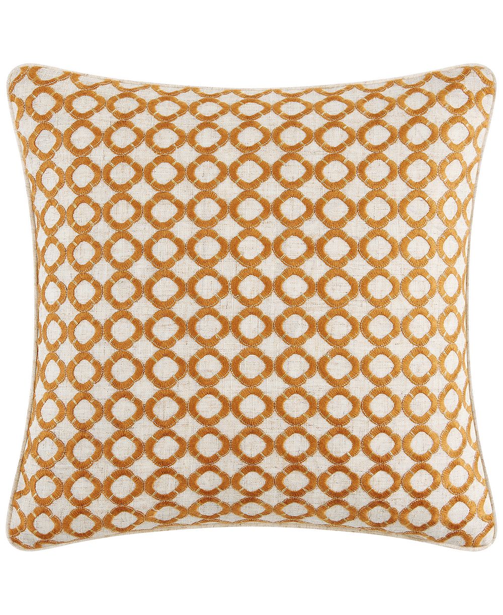 Rose Tree Bronte Square Floral Embroidery Decorative Pillow, 16" x 16"