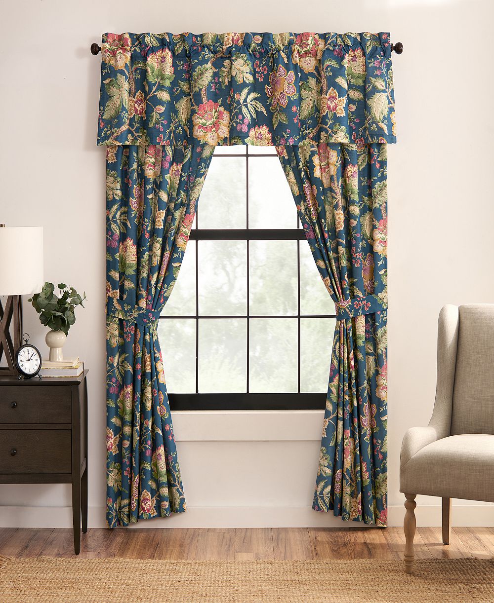 Rose Tree Secret Garden Tailored Window Valance, 80" x 17"