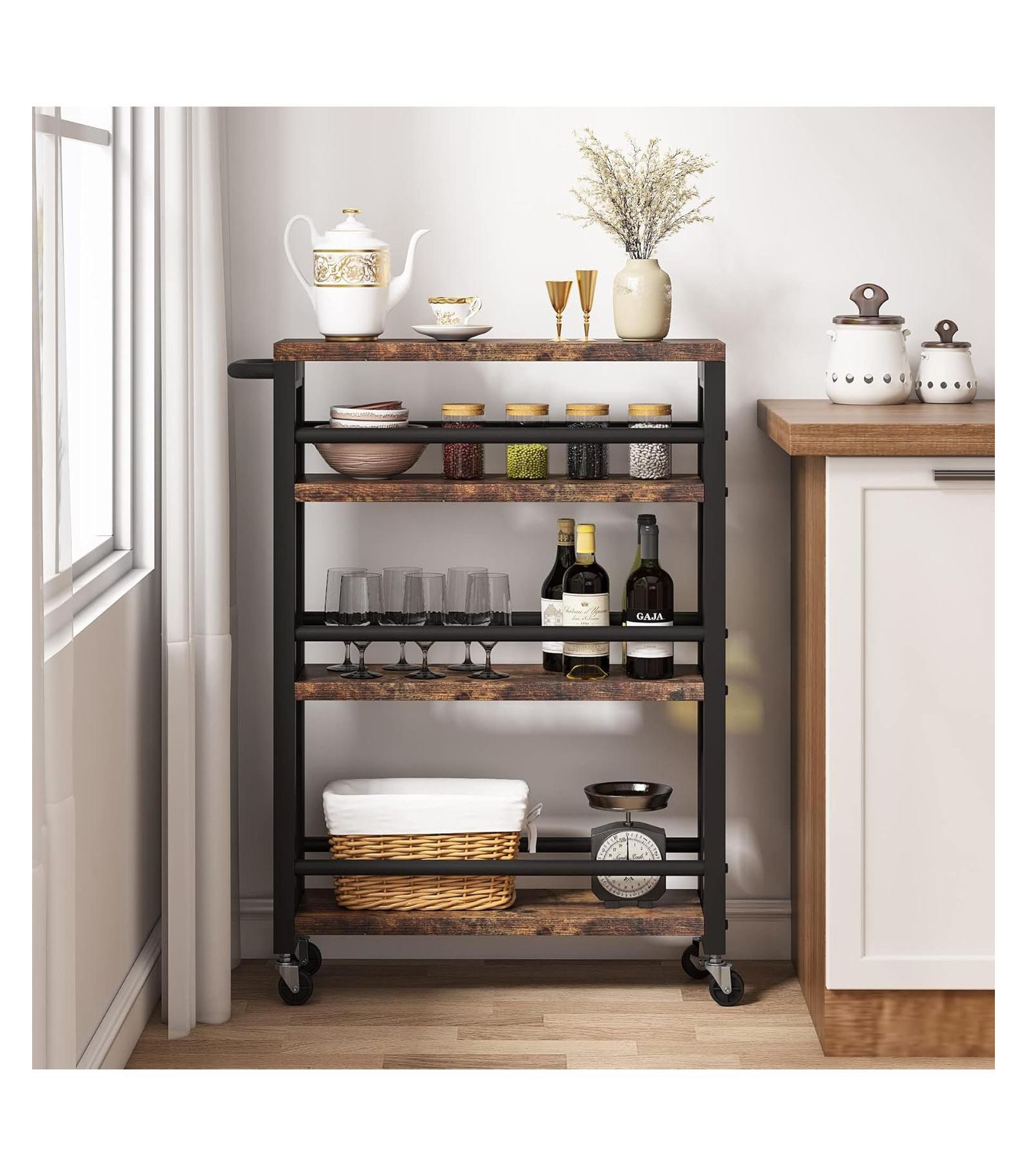 Tribesigns Slim Storage Cart, Narrow Rolling Carts with Wheels