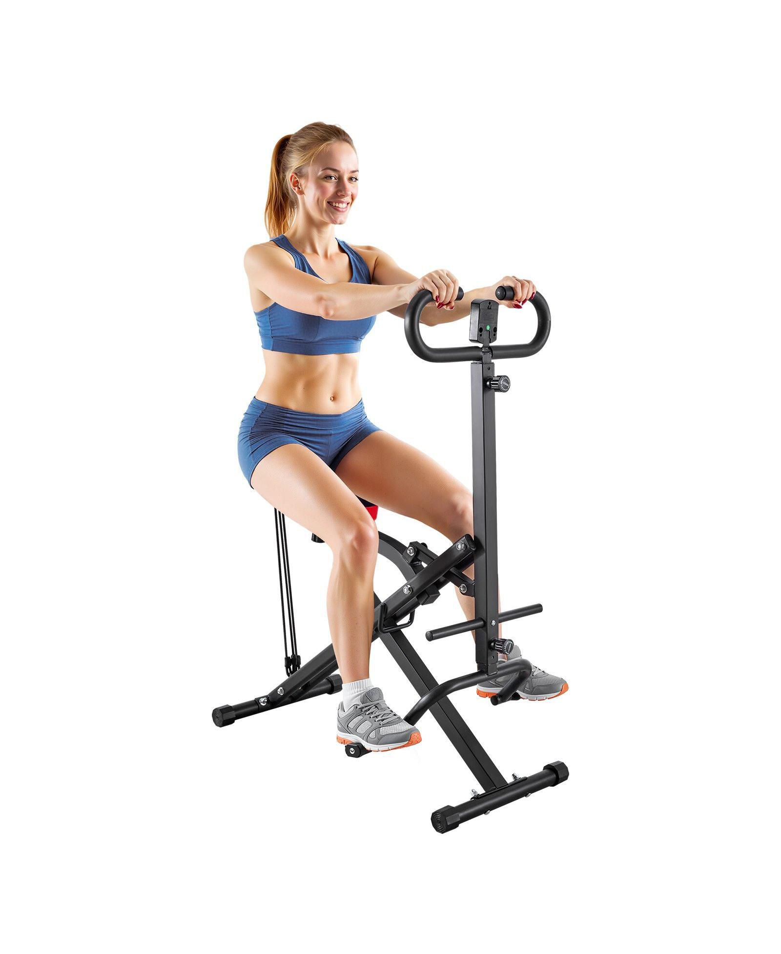 Mecale Foldable Squat & Row Trainer with Resistance Bands for Home Glute and Leg Workouts