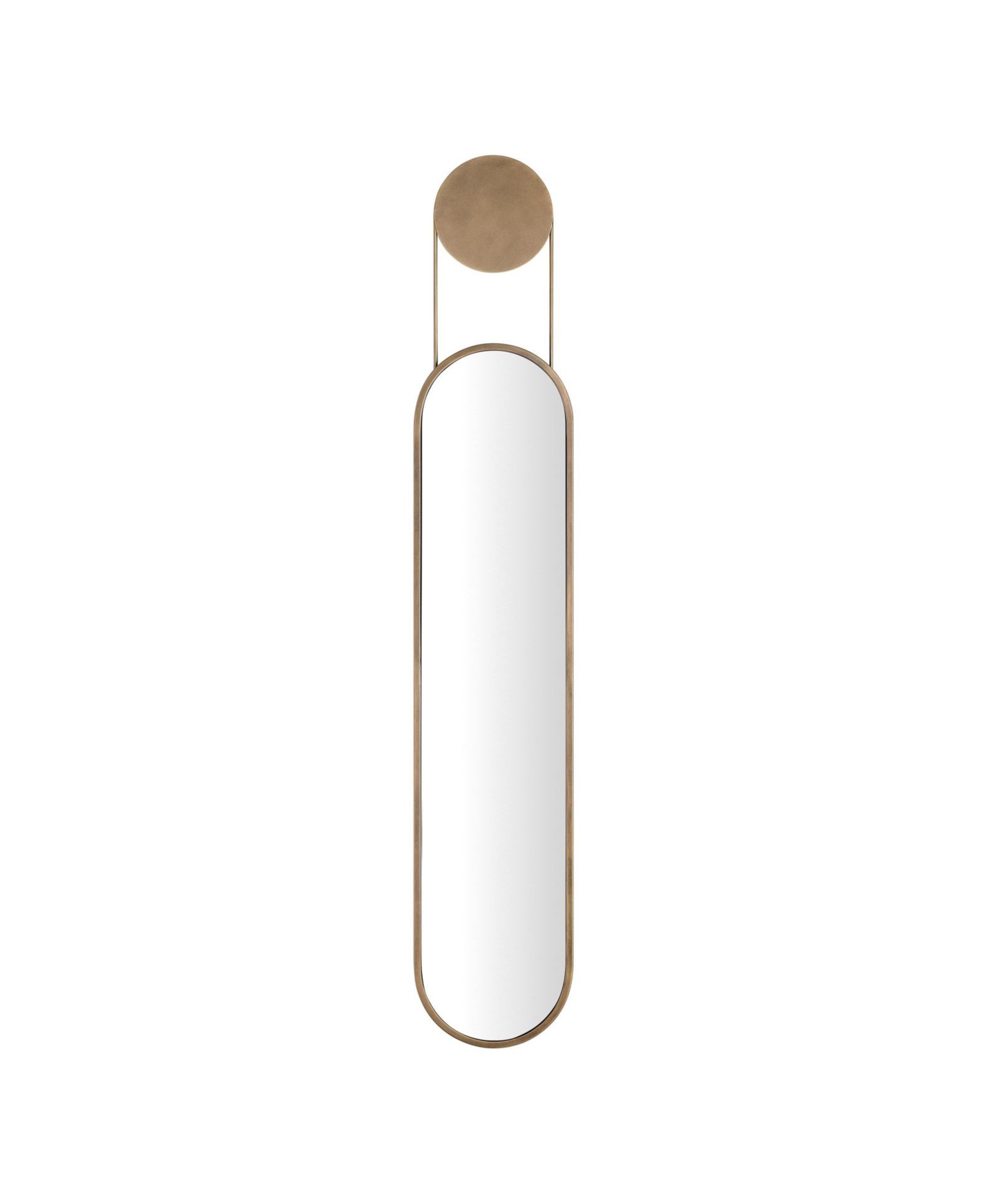 Danya B Antique Brass Oval Wall Mirror - Horizontal or Vertical Wall Mount