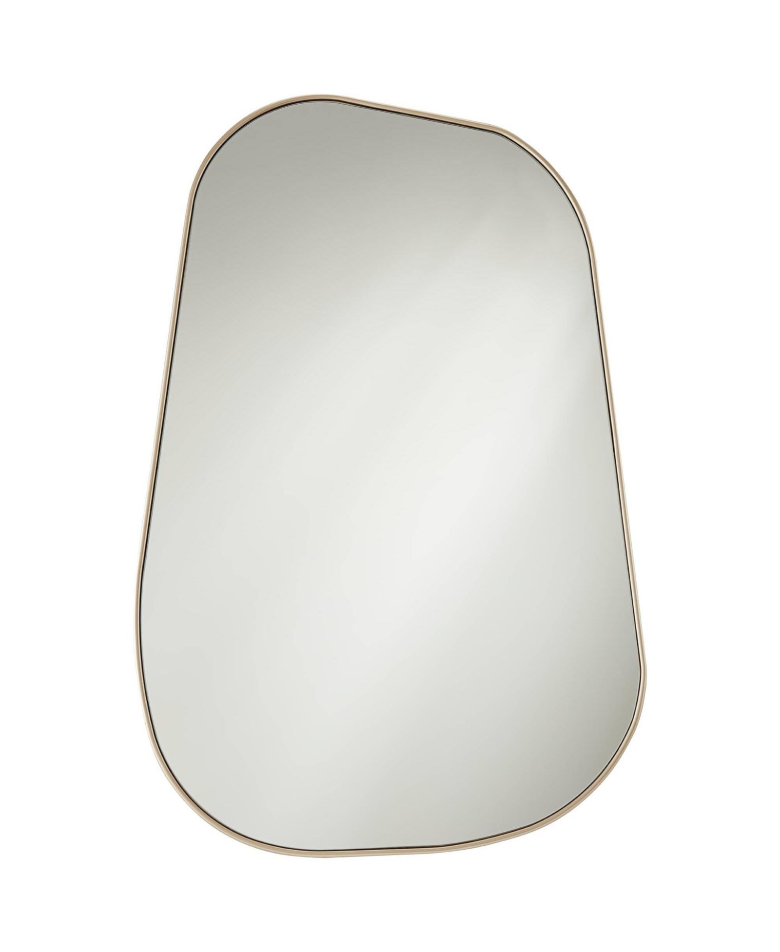 Possini Euro Design Modern Curved Corner Rectangular Vanity Wall Mirror for Bathroom Bedroom Living Room Office