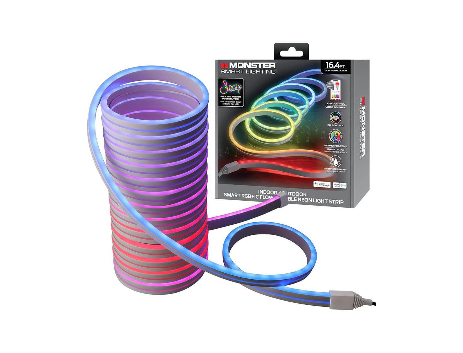 Светодиодная умная лента MONSTER CABLE RGB+IC Flexible Neon, 16.4 Ft